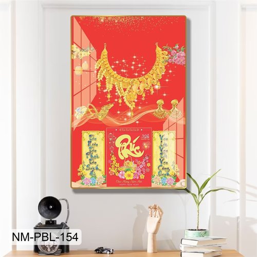 Lịch Tết Tranh Tráng Gương Treo Tường Trang Sức Tài Lộc