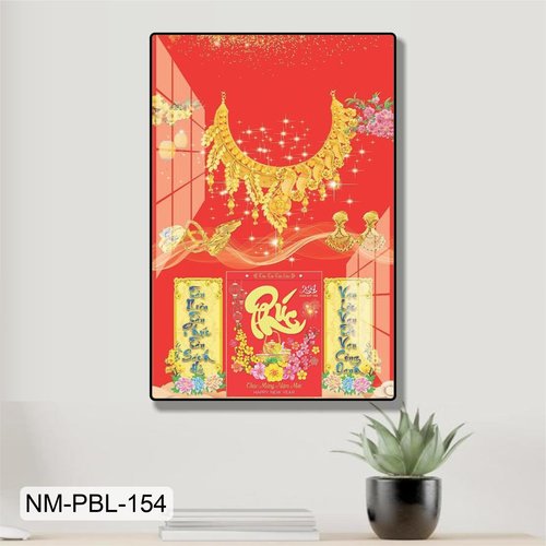 Lịch Tết Tranh Tráng Gương Treo Tường Trang Sức Tài Lộc