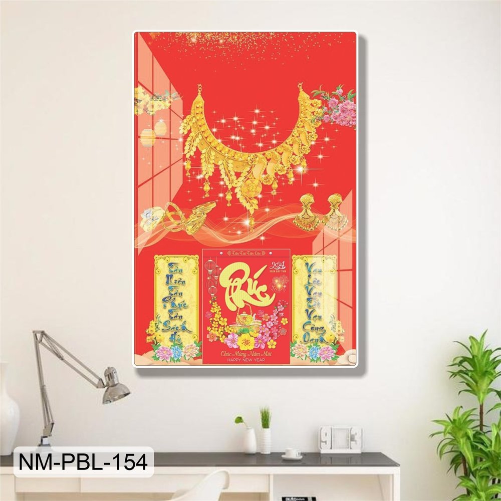 Lịch Tết Tranh Tráng Gương Treo Tường Trang Sức Tài Lộc