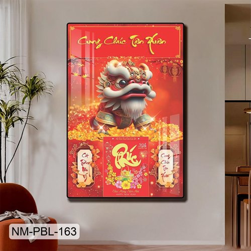 Lịch Tết Tranh Tráng Gương Treo Tường Cung Chúc Tân Xuân Mẫu 3