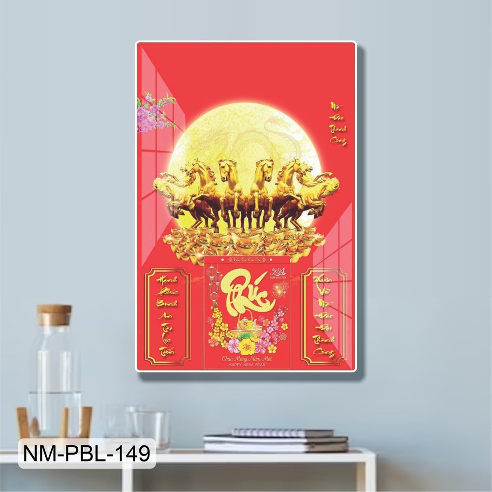 Lịch Tết Tranh Tráng Gương Treo Tường Mã Đáo Thành Công Mẫu 3