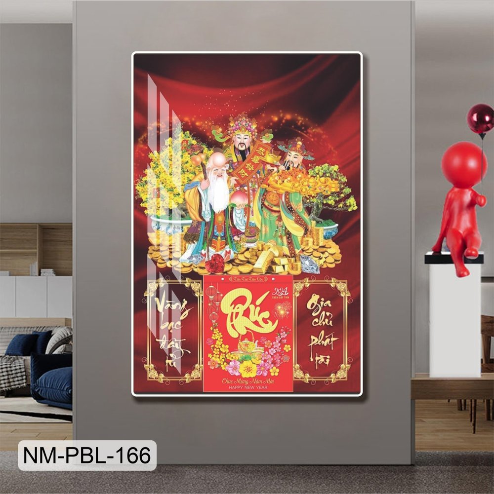 Lịch Tết Tranh Tráng Gương Treo Tường Thần Tài Mẫu 7