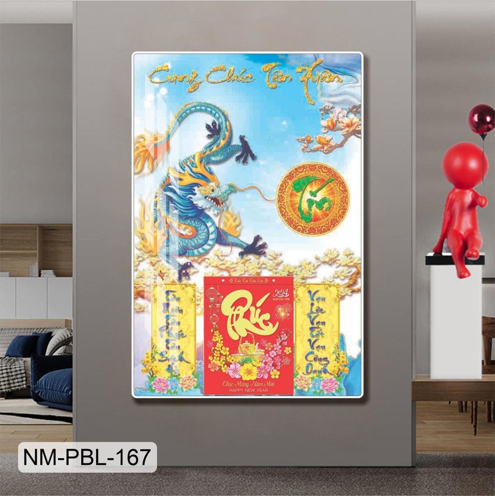 Lịch Tết Tranh Tráng Gương Treo Tường Cung Chúc Tân Xuân Mẫu 5