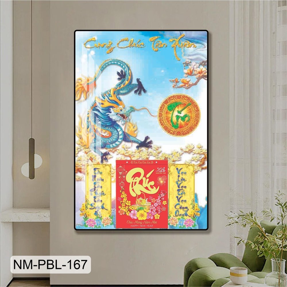Lịch Tết Tranh Tráng Gương Treo Tường Cung Chúc Tân Xuân Mẫu 5