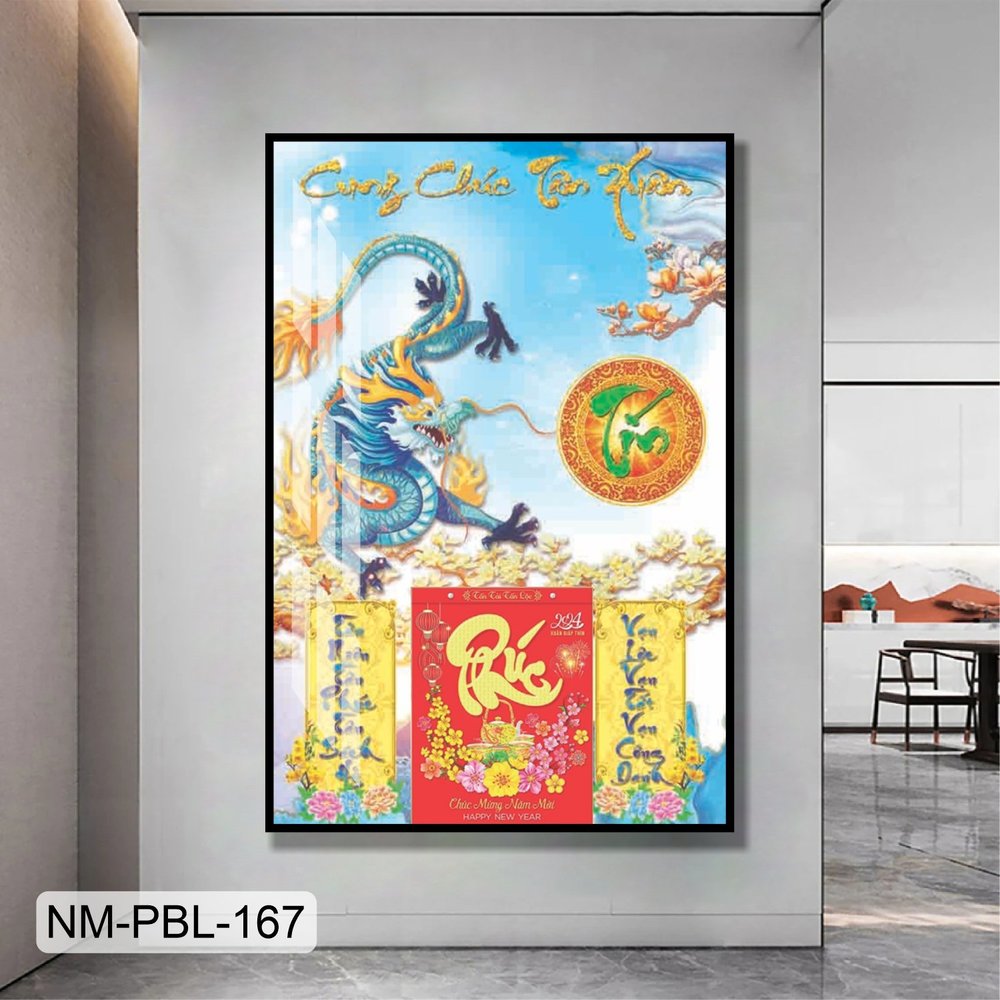 Lịch Tết Tranh Tráng Gương Treo Tường Cung Chúc Tân Xuân Mẫu 5
