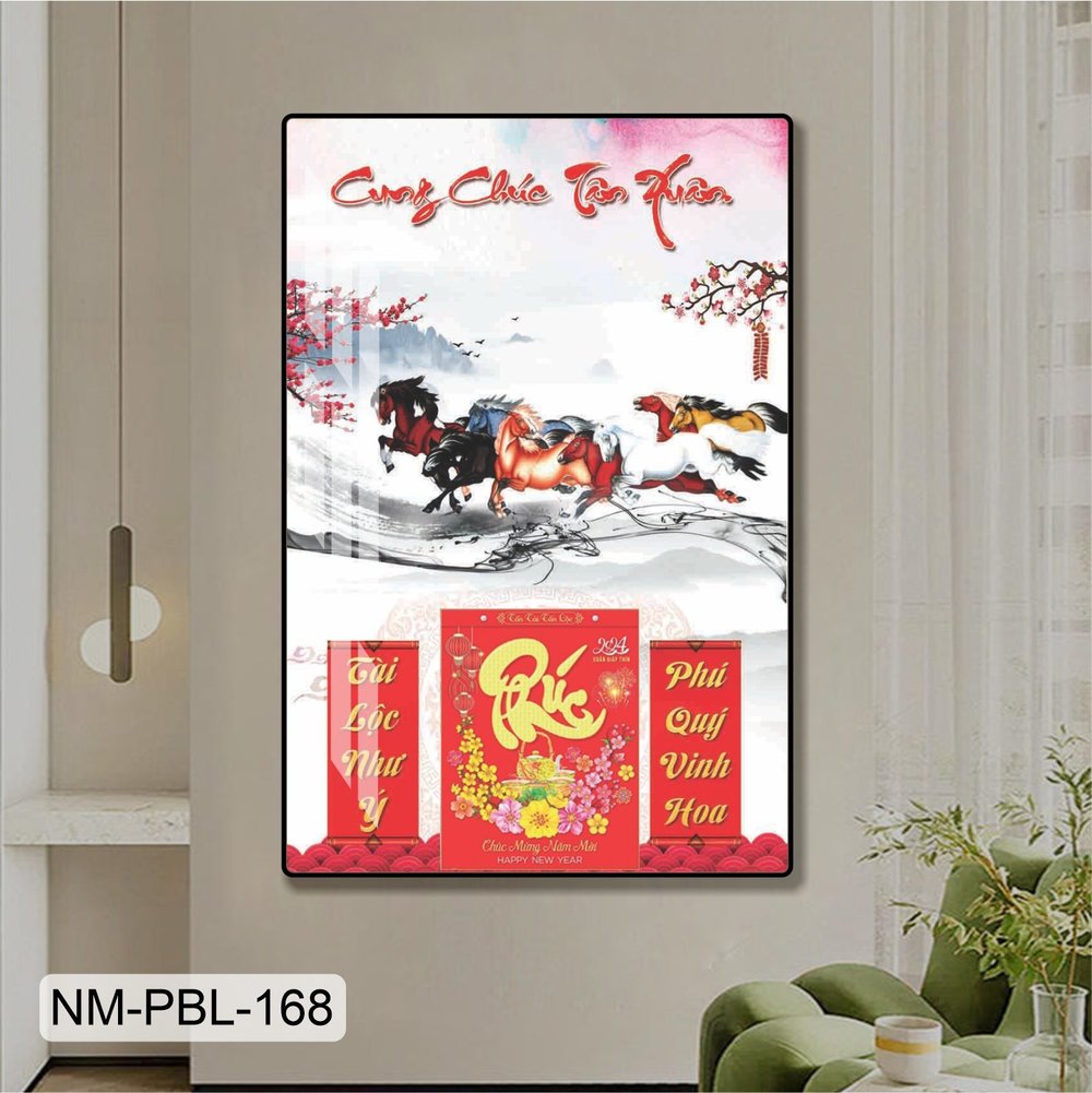 Lịch Tết Tranh Tráng Gương Treo Tường Cung Chúc Tân Xuân Mẫu 6