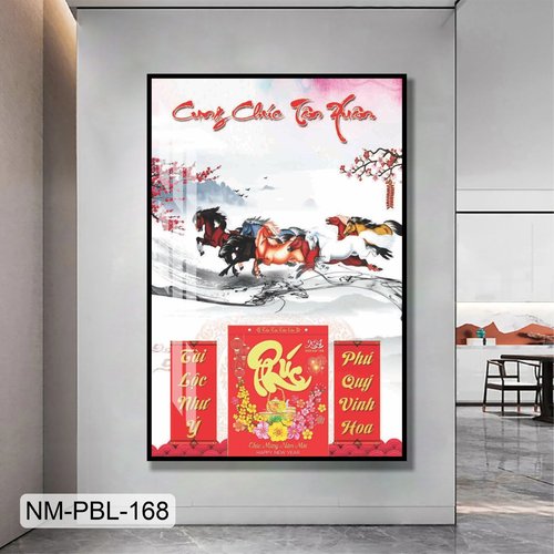 Lịch Tết Tranh Tráng Gương Treo Tường Cung Chúc Tân Xuân Mẫu 6 2025
