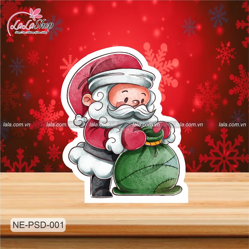 Standee trang trí Noel ông già Noel tặng quà