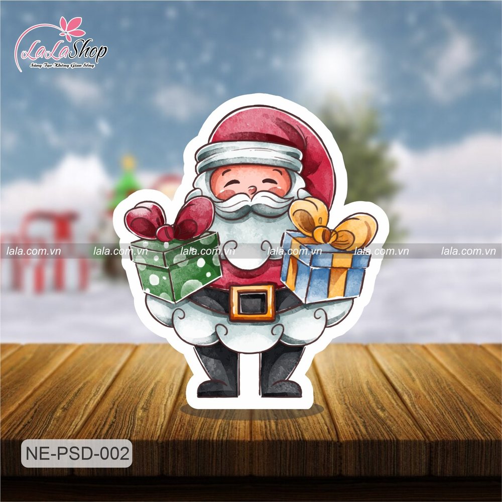 Standee trang trí Noel ông già Noel tặng quà mẫu 1