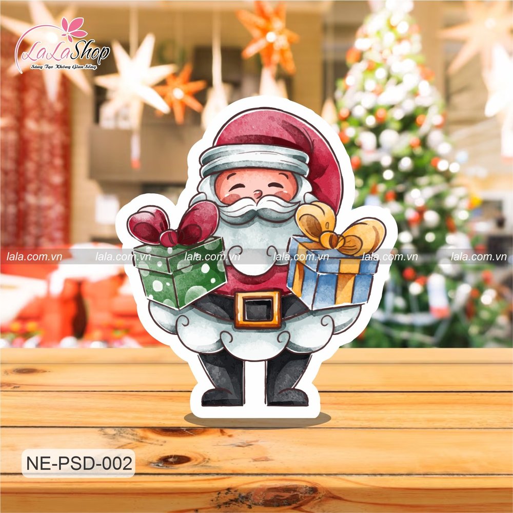 Standee trang trí Noel ông già Noel tặng quà mẫu 1
