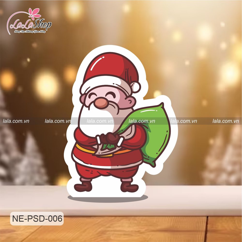 Standee trang trí Noel ông già Noel tặng quà mẫu 4