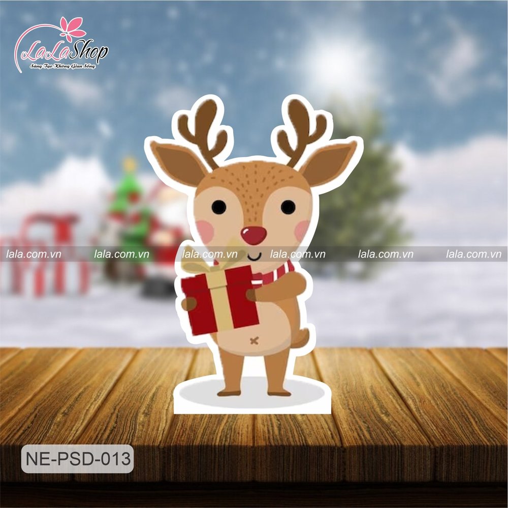 Standee Trang Trí Noel Tuần Lộc Tặng Quà