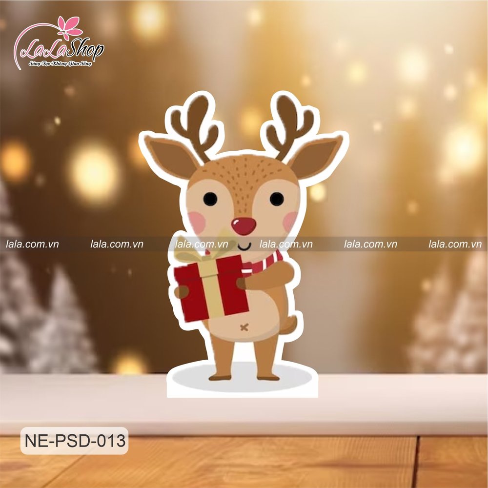 Standee Trang Trí Noel Tuần Lộc Tặng Quà