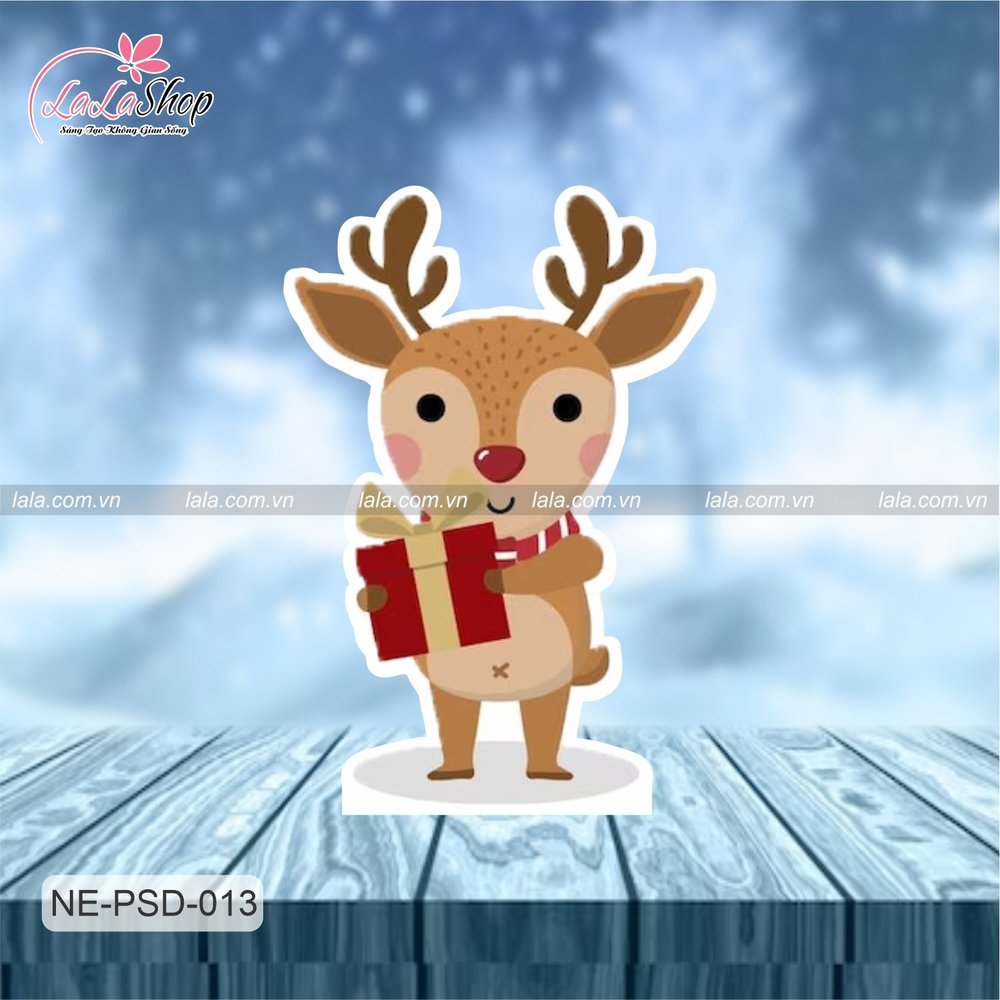 Standee Trang Trí Noel Tuần Lộc Tặng Quà
