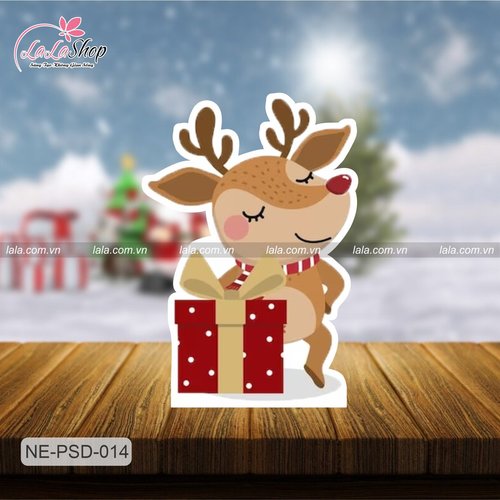 Standee Trang Trí Noel Tuần Lộc Tặng Quà Mẫu 1