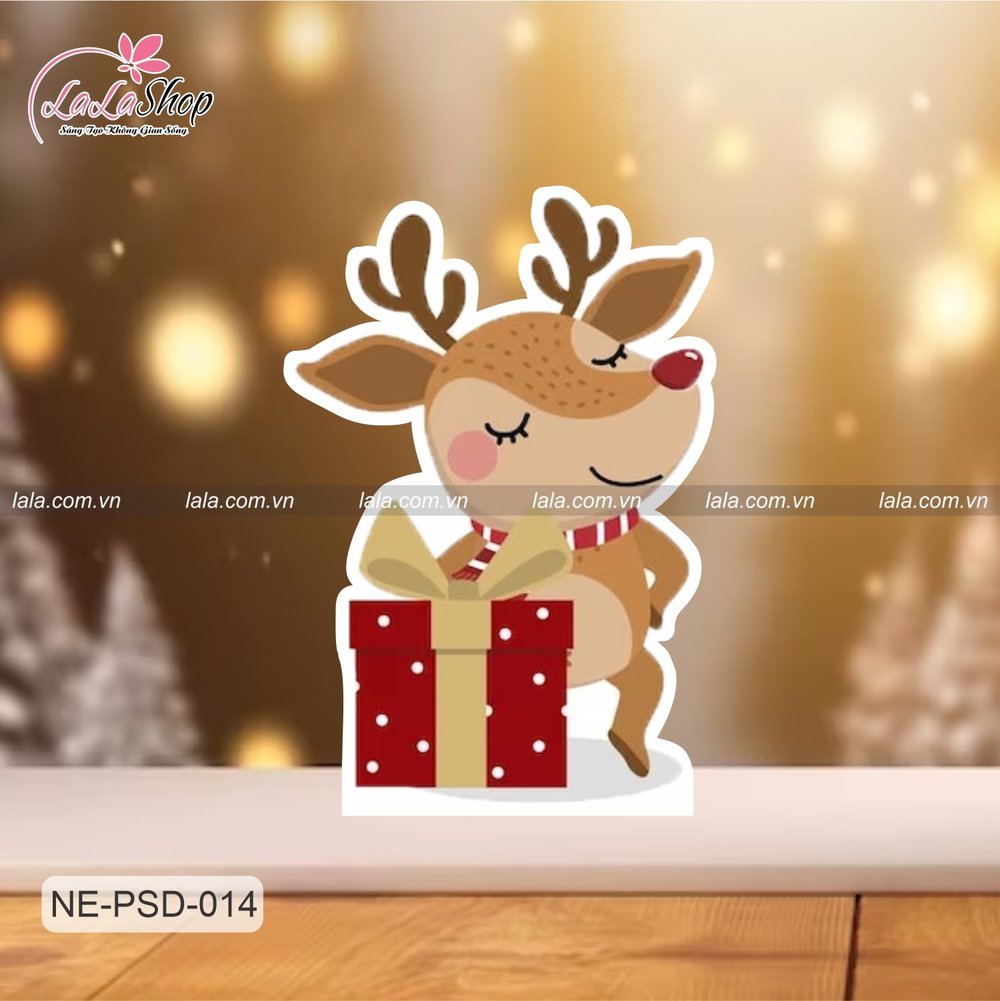 Standee Trang Trí Noel Tuần Lộc Tặng Quà Mẫu 1