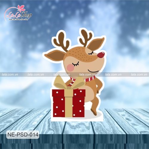 Standee Trang Trí Noel Tuần Lộc Tặng Quà Mẫu 1