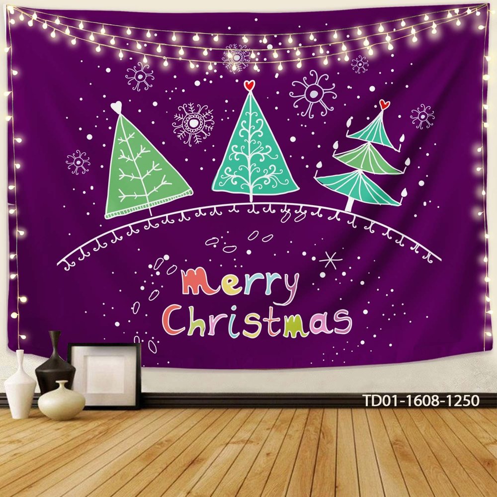 Tranh Vải Treo Tường Trang Trí Noel Merry Christmas Mẫu 4