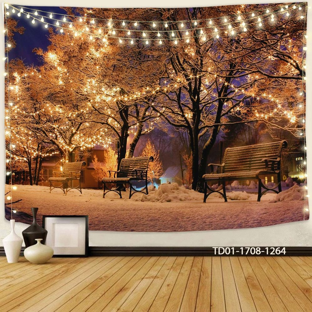 Tranh Vải Treo Tường Trang Trí Noel Đêm Giáng Sinh Mẫu 2