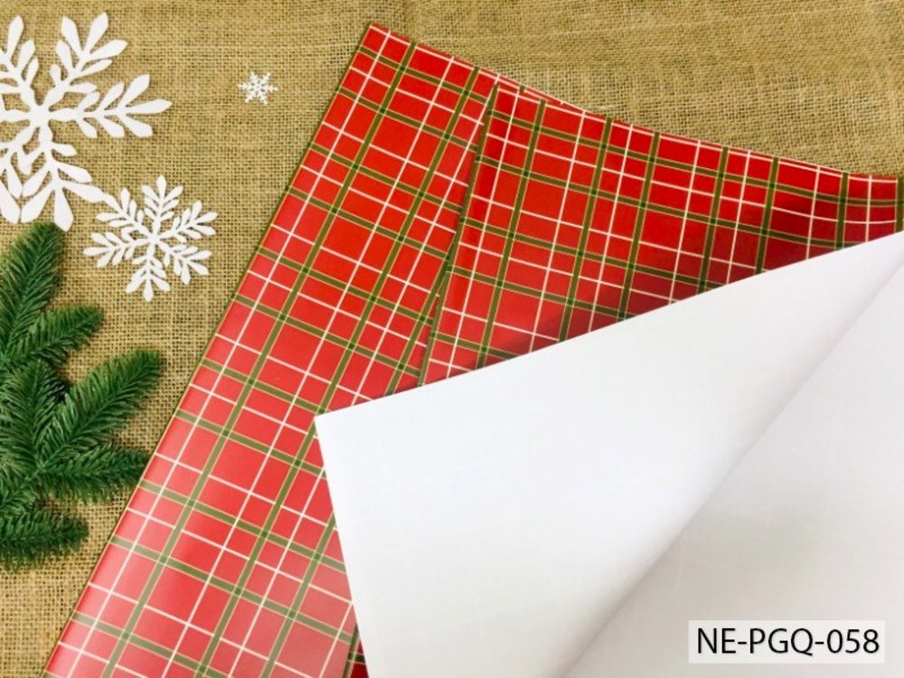 Set 5 Giấy Gói Quà Họa Tiết Caro Đỏ